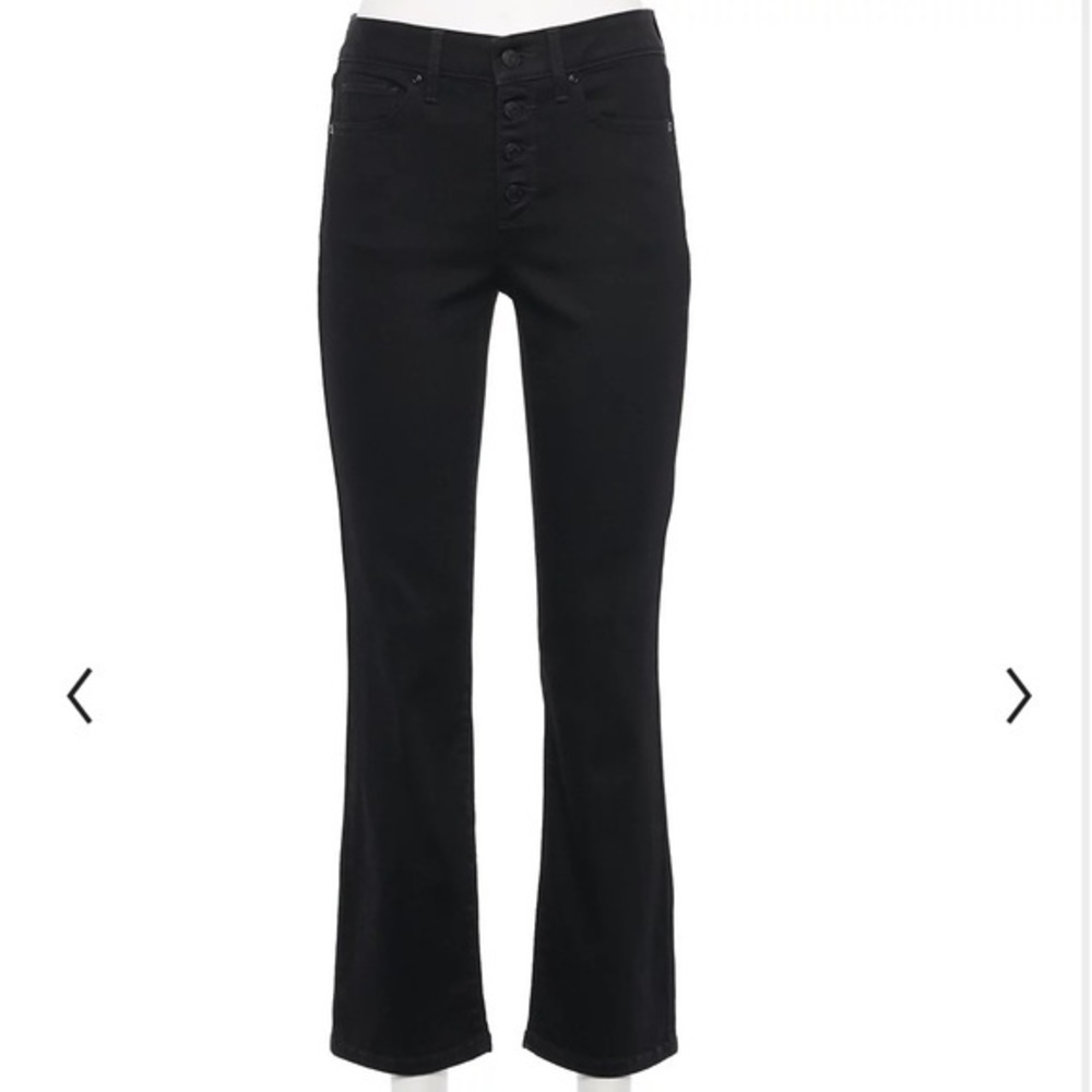 Sonoma black button fly high rise crop boot  jeans women’s 8 regular NWT